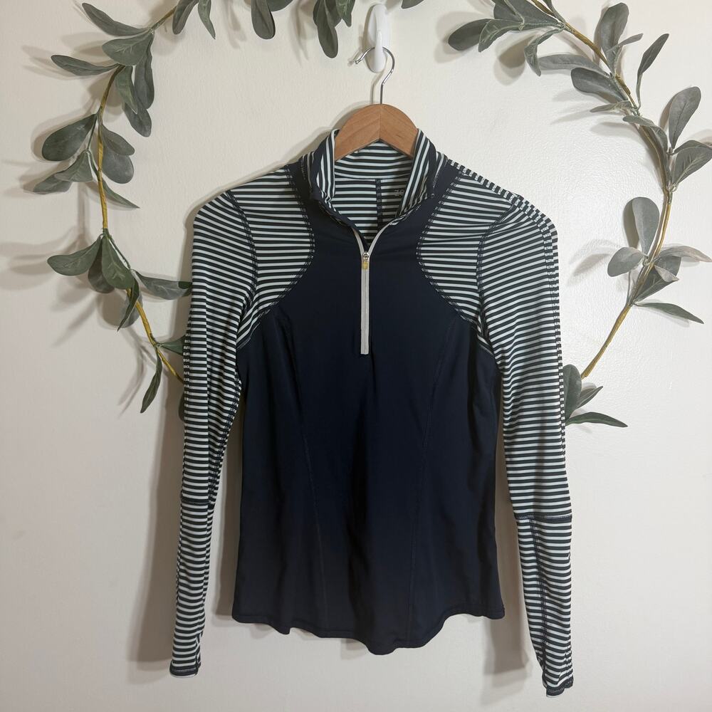 Zella Striped 1/4 Zip Pullover